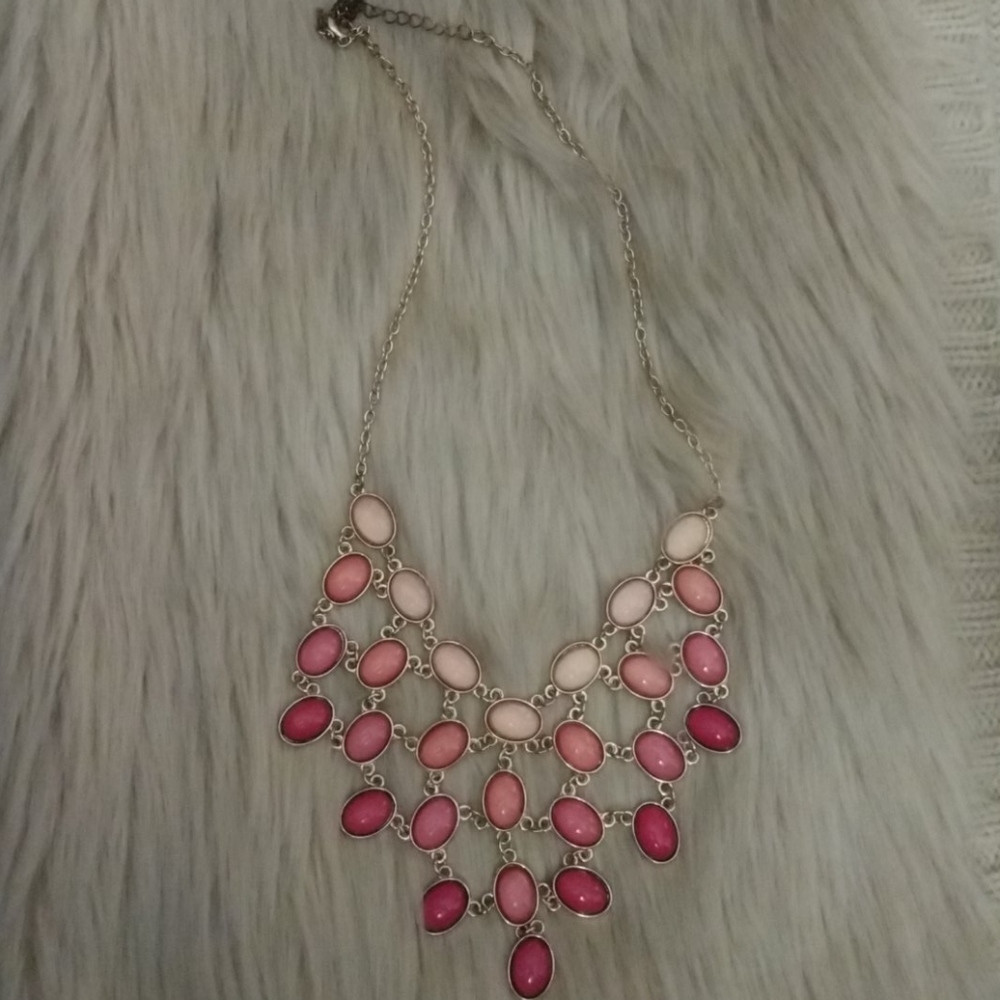 Pink and gold statement necklace